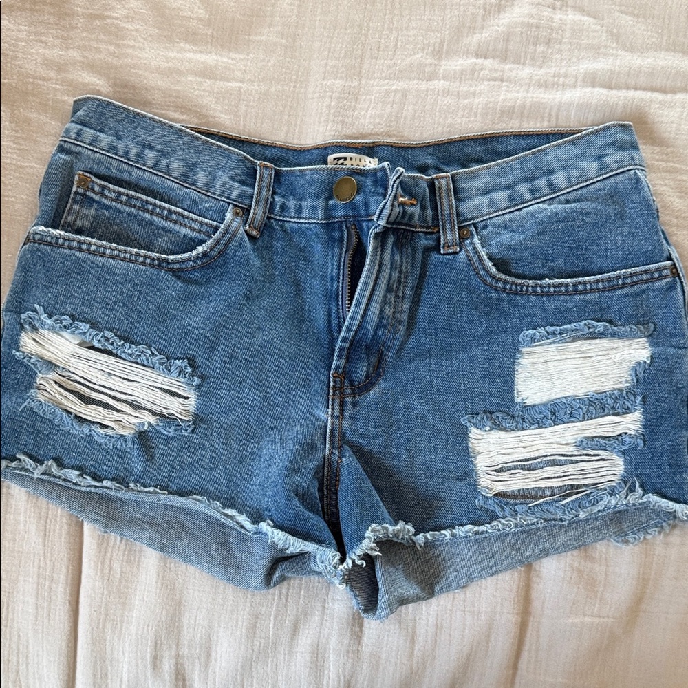 BillabongDenim Blue Distressed Women Shorts